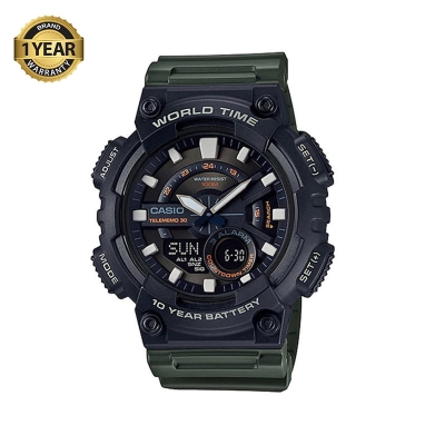 Picture of Casio AEQ-110W-3AVDF Dual Time Multifunction Fiber Belt Watch