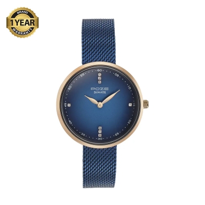 Picture of Sonata Poze Blue Dial Blue Metal Strap Watch for Women (SP80012KM01)