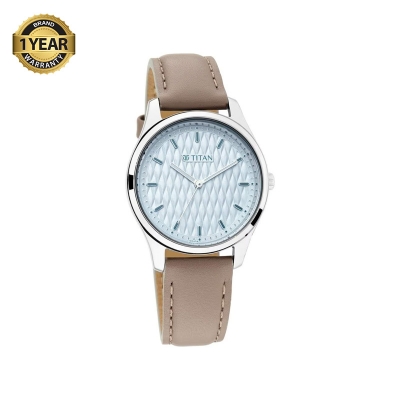 Picture of Titan 2639SL05 Workwear Blue Dial Women Watch With Leather Strap