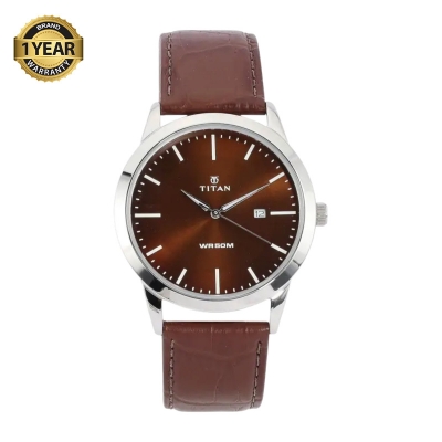 Picture of Titan 1584SL04 Analog with Date Brown Dial Leather Watch for Men