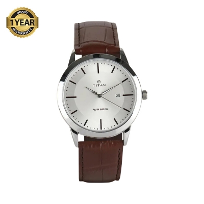 Picture of Titan 1584SL03 Analog with Date Brown Dial Leather Watch for Men