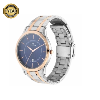 Picture of Titan 1825KM01 Analog Date Dual Tone Stainless Steel Watch for Men