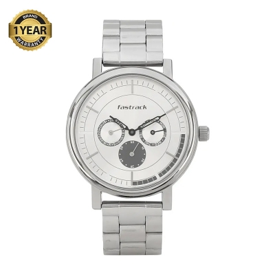 Picture of Fastrack 3276SM01 White Multifunction Chain Watch for Guys