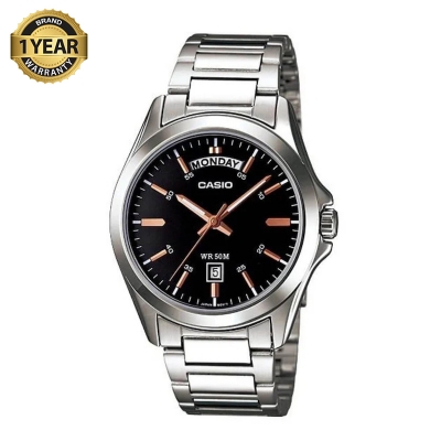 Picture of Casio Enticer MTP-1370D-1A2VDF Day Date Silver Chain Watch