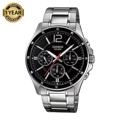 Picture of Casio Enticer Multifunction Silver Chain Watch MTP-1374D-1AVDF