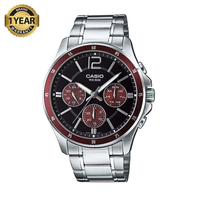 Picture of Casio Enticer Multifunction Silver Chain Watch MTP-1374D-5AVDF