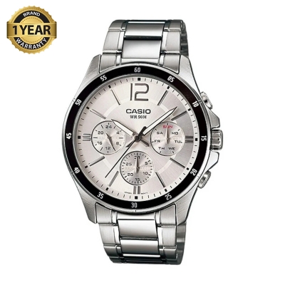 Picture of Casio Enticer Multifunction Silver Chain Watch MTP-1374D-7AVDF