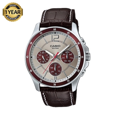 Picture of Casio Enticer Multifunction Leather Belt Watch MTP-1374L-7A1VDF