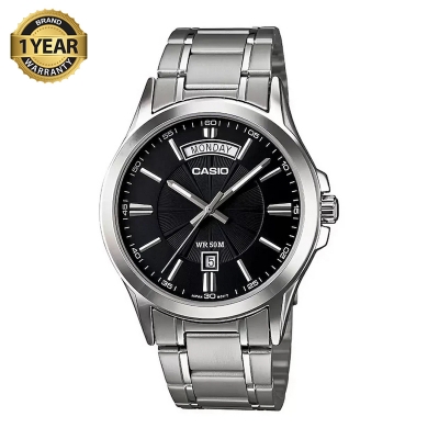 Picture of Casio Enticer Day Date Silver Chain Watch MTP-1381D-1AV