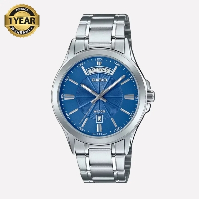 Picture of Casio Enticer Day Date Silver Chain Watch MTP-1381D-2AV