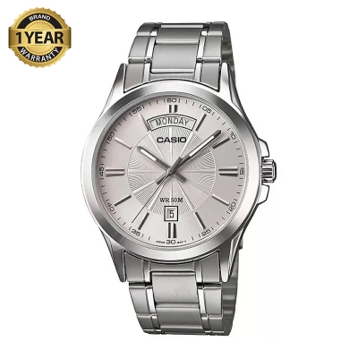 Picture of Casio Enticer Day Date Silver Chain Watch MTP-1381D-7AVDF