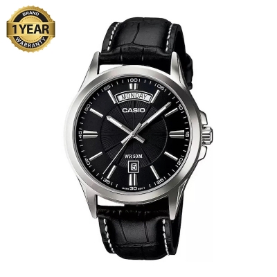 Picture of Casio Enticer Day Date Leather Belt Watch MTP-1381L-1AVDF