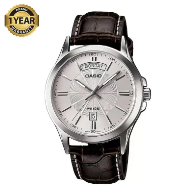 Picture of Casio Enticer Day Date Leather Belt Watch MTP-1381L-7AVDF