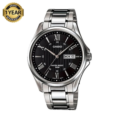 Picture of Casio MTP-1384D-1AVDF Enticer Day Date Stainless Steel Chain Watch