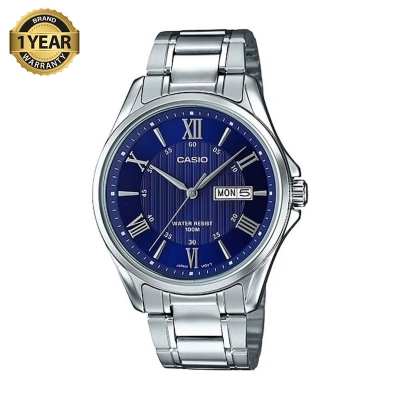 Picture of Casio MTP-1384D-2AVDF Enticer Day Date Stainless Steel Chain Watch