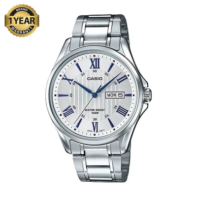 Picture of Casio MTP-1384D-7A2VDF Enticer Day Date Stainless Steel Chain Watch