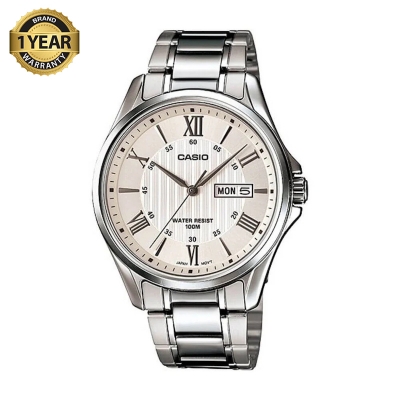 Picture of Casio MTP-1384D-7AVDF Enticer Day Date Stainless Steel Chain Watch