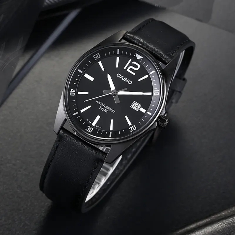Picture of Casio Enticer MTP-E170BL-1BV Leather Black Dial Men's Watch