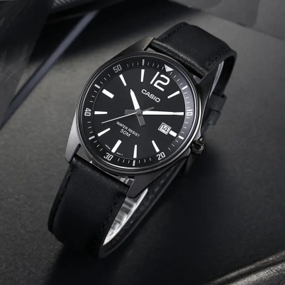 Picture of Casio Enticer MTP-E170BL-1BV Leather Black Dial Men's Watch
