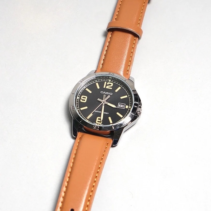 Picture of Casio Enticer Date Brown Belt Watch MTP-V004L-1B2UDF