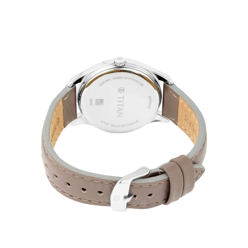 Picture of Titan 2639SL05 Workwear Blue Dial Women Watch With Leather Strap