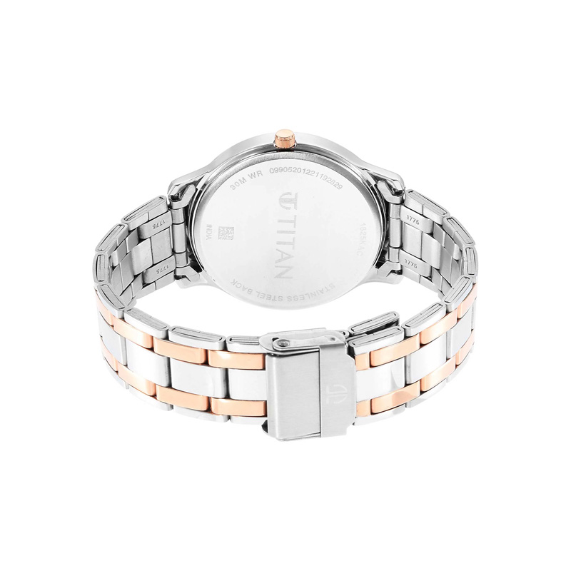 Picture of Titan 1825KM02 Black Dial Dual Tone Stainless Steel Watch for Men