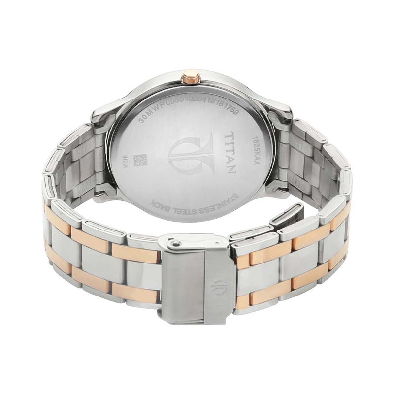 Picture of Titan 1825KM01 Analog Date Dual Tone Stainless Steel Watch for Men