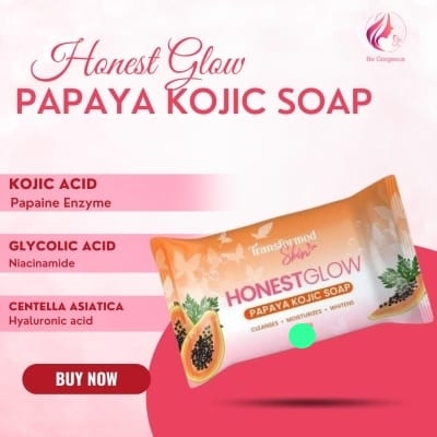 Picture of Honest Glow Kojic Papaya Soap Bar Skin Brightening Soap Kojic soap papaya soap 70g