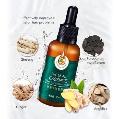 Picture of 100% Natural Ginger Hair Serum Hair Grower Fast Long Hair Treatment Minoxidil Hair Grower Castor Oil For Essence Preventing Baldness Consolidate Hair Loss Treatment repairs the hair improves hair loss hair growth serum 10 x faster