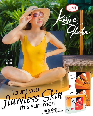 Picture of Kojic Gluta with Papaya permanent whitening face and body soap for instant result of popular Philippine's Uni brand 90 gm, Whitening, Lightening, Instant whitening, tan removal, pigmentation reducing soap bar