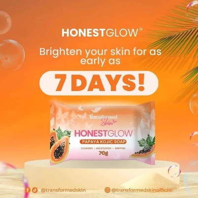 Picture of Honest Glow Kojic Papaya Soap Bar Skin Brightening Soap Kojic soap papaya soap 70g