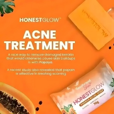 Picture of Honest Glow Kojic Papaya Soap Bar Skin Brightening Soap Kojic soap papaya soap 70g