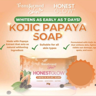 Picture of Honest Glow Kojic Papaya Soap Bar Skin Brightening Soap Kojic soap papaya soap 70g