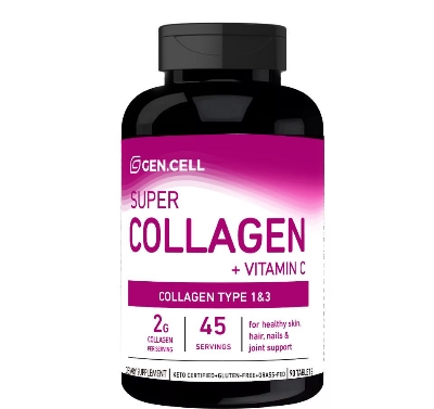 Picture of GEN.CELL Super Collagen with Vitamin C and Hyaluronic Acid 90 tablets for 45 days for wonderful Skin, Nails and Hair