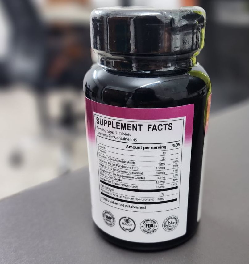 Picture of GEN.CELL Super Collagen with Vitamin C and Hyaluronic Acid 90 tablets for 45 days for wonderful Skin, Nails and Hair