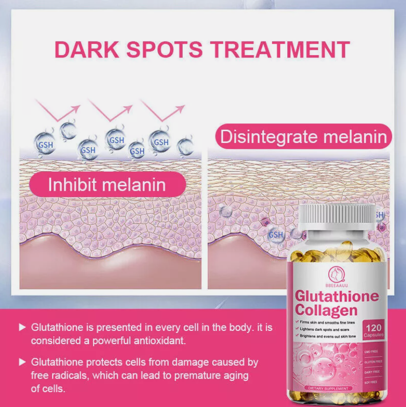 Picture of 30 or 60 capsules of GEN.CELL Glutathione Collagen for Youthful skin, nail and hair