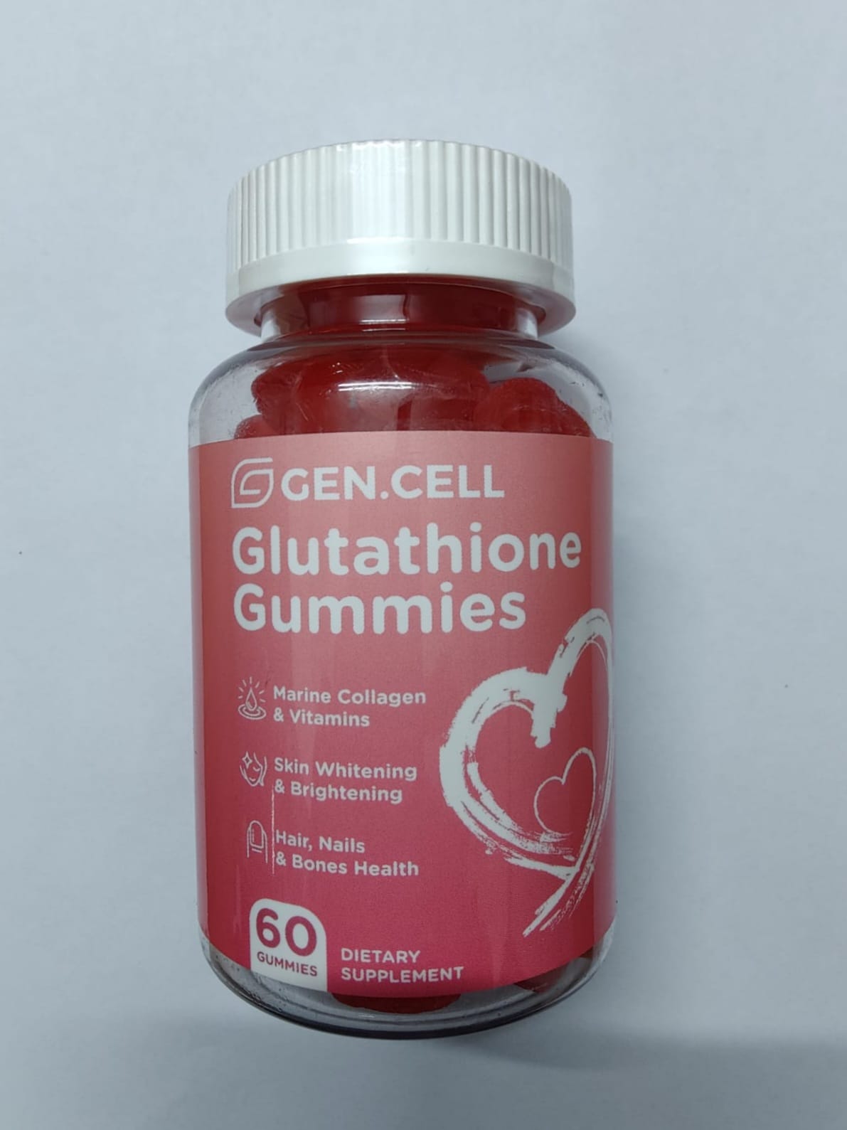 Picture of Glutathione Gummies 60 Pcs, Gen.Cell, Skin Brightening & Lightening also great for Hair, Nail & Bone Health