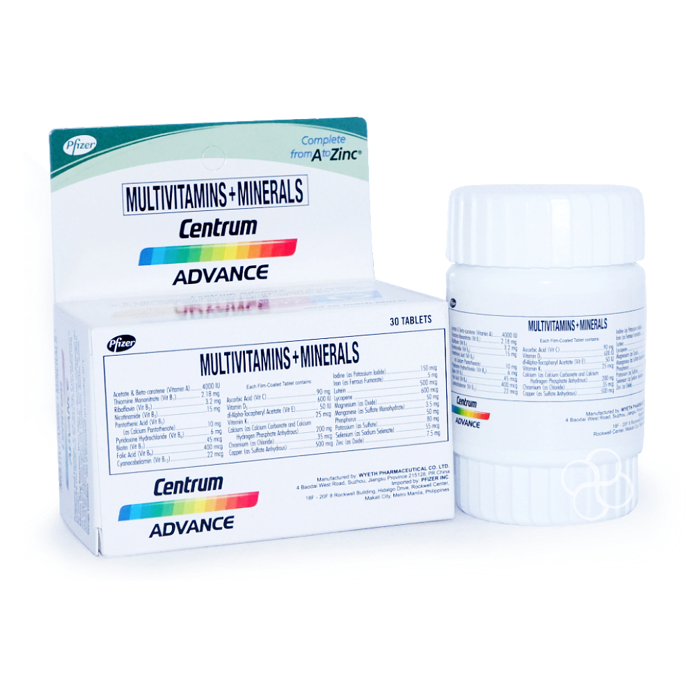 Picture of Centrum Advance 30s Multivitamins + Minerals for Healthy Heart & Eyes; Energy & Immunity [imported from Philippines]