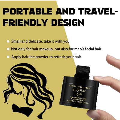 Picture of July Star Hairline Shadow Powder 4GM for Hair Line Modification and Repair, Hair Shadow Trimming Powder, Very Easy to Apply and Effective for 24 Hrs