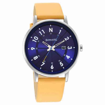 Picture of Sonata Quartz Analog Black Dial Golden Stainless Steel Strap Watch For Women