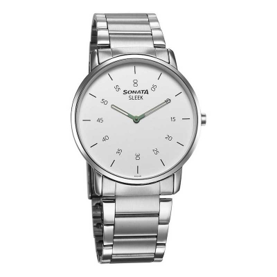 Picture of Sonata Quartz Analog Silver Dial Two Toned Stainless Steel Strap Watch For Women