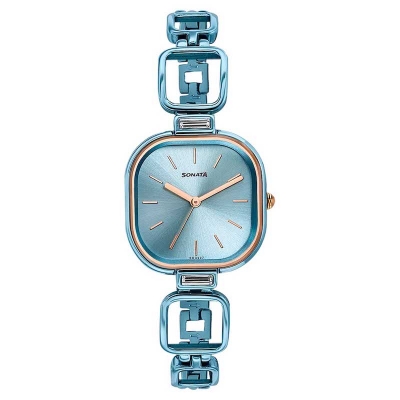 Picture of Sonata Blue Round Dial Blue Strap Watch For Ladies