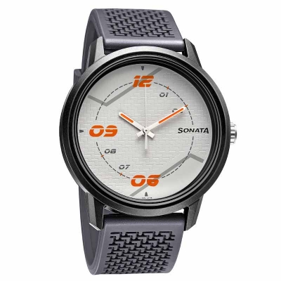 Picture of Sonata Blue Round Dial Silver Strap Watch For Gents