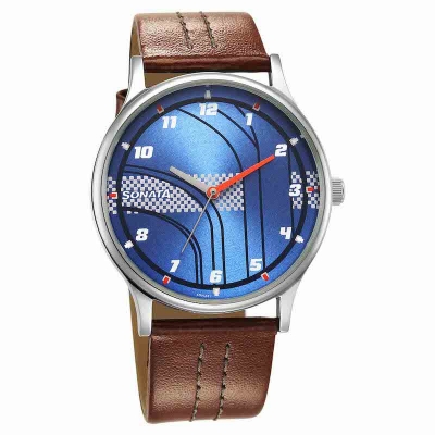 Picture of Sonata White Round Dial Multicolour Strap Watch For Gents