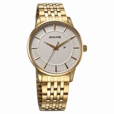 Picture of Sonata Aspire Quartz Analog Black Dial Leather Strap Watch for Men