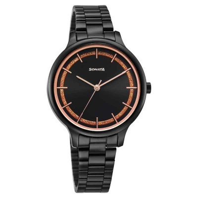 Picture of Sonata White Round Dial Silver Strap Watch For Gents