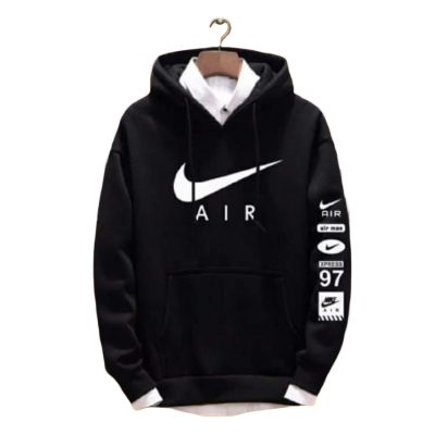 Picture of Black Color Full Sleeve With Print Hoodie for Men