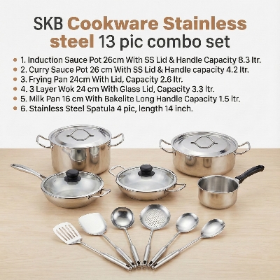Picture of SKB Cookware Stainless Steel 13 piece Combo Set