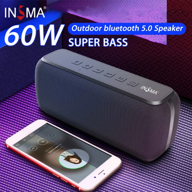 Picture of INSMA S600 Permium 60W Super Bass bluetooth 5.0 TWS TF Stereo Surround Outdoor Speaker