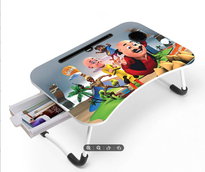 Picture of waterproof tbalae Portable Foldable Home Laptop/Notebook Stand Desk/Table for StudyComputer Laptop Desk Small Foldable Multi-Function Bed Desk Simple Dormitory Lazy Table Bed with Laptop Table-Multicolor